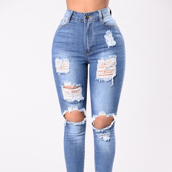 Fashion Nova Denim - FASHION NOVA SAY YES TO DISTRESS JEANS